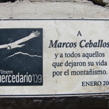 The memorial plate for Oscar's son Marcos